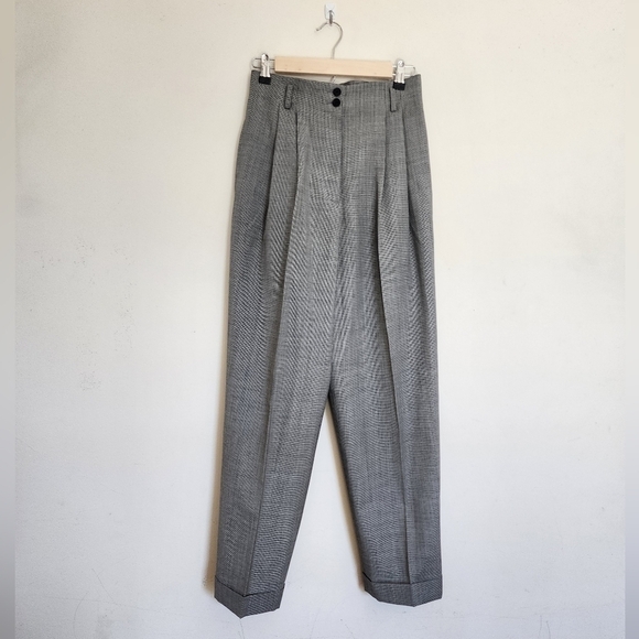 Nicole Farhi Highwaisted Front Pleats 100% New Wool Business Casual Pants size 2 - Picture 1 of 10